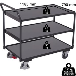 Produktbild für Tischwagen VARIOfit sw-800.660/AG, Metall &amp; Holz