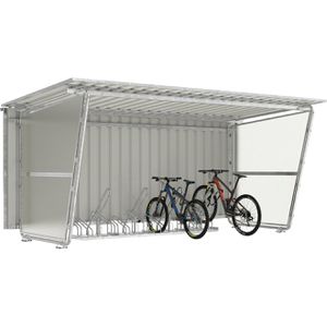 Fahrradunterstand WSM Siegen S18 2302, grauweiß, aus Metall
