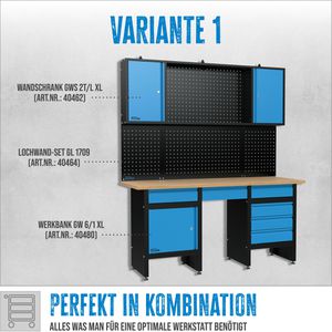 Produktbild für Werkzeugwand Güde GL 1709 XL, 3-teilig, schwarz, aus Metall