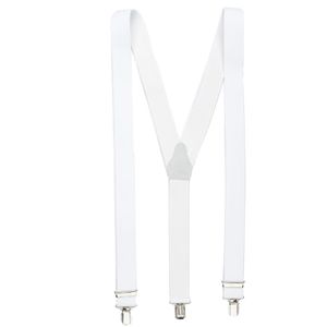 Shenky Hosenträger 3er Clips, Y-Form, mit Metallclips, weiß, Unisex