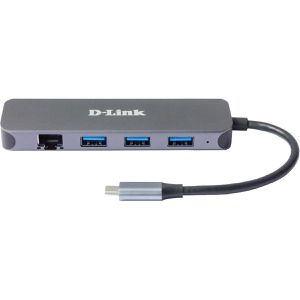Produktbild für USB-Hub D-Link DUB-2334, grau, mit LAN