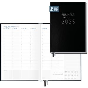 Häfft Buchkalender Business-Timer, 1 Woche auf 2 Seiten, Softcover,  schwarz, A5 – Böttcher AG