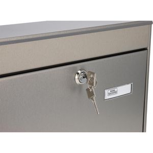 Produktbild für Briefkasten Burg-Wächter Borkum 3878 Ni, silber, aus Edelstahl