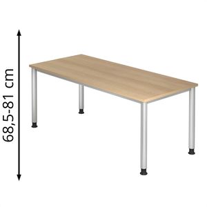 Produktbild für Schreibtisch Hammerbacher H-Serie, eiche / silber