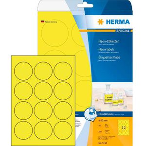 Universaletiketten Herma 5152 Special, neon-gelb