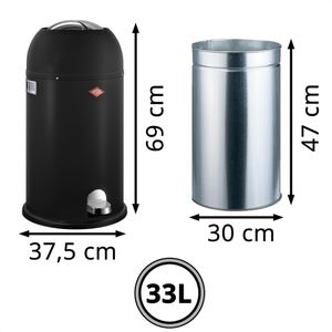 Produktbild für Mülleimer Wesco Kickmaster, schwarz matt