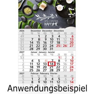 Produktbild für 3-Monatskalender Böttcher-AG Budget, mit Werbedruck