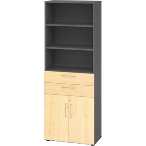 Produktbild für Kombischrank Hammerbacher Serie 9 Advanced, ahorn / graphit