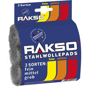Stahlwolle RAKSO 020233, Pads, fein 00, mittel 1, grob 3