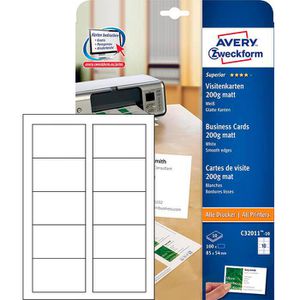 Visitenkarten Zweckform C32011-10 Q&C, 85 x 54mm