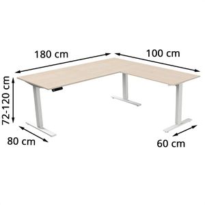 Produktbild für Schreibtisch Kerkmann Move 3, ahorn / weiß