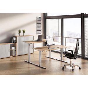 Produktbild für Schreibtisch Hammerbacher XMST 2E, eiche / silber