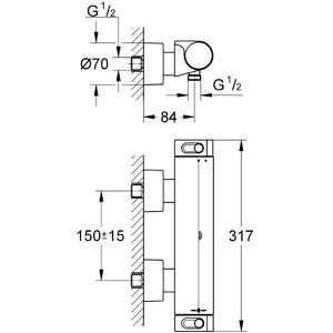 Produktbild für Duscharmatur GROHE Grohtherm 2000, 34169001, verchromt