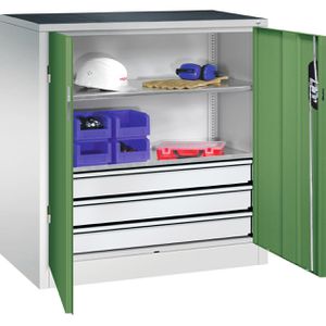 Produktbild für Werkzeugschrank CP-Möbel 8821-5035, aus Metall, grau / grün