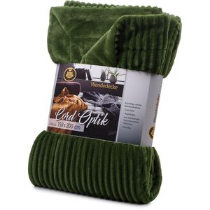 Produktbild für Kuscheldecke Gözze Cord Optik, 40067-85, dunkelgrün