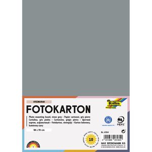 Folia Fotokarton 6184, 50 x 70 cm, steingrau, 300g/m², 10 Blatt