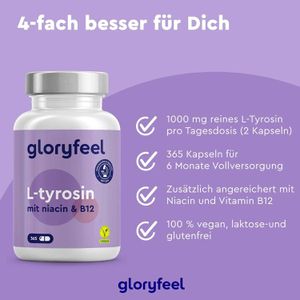 Produktbild für Aminosäuren gloryfeel L-Tyrosin, 365 Kapseln