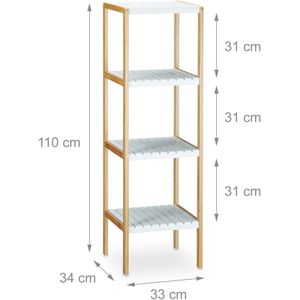 Produktbild für Badregal Relaxdays 10017161, aus Bambus, braun / weiß