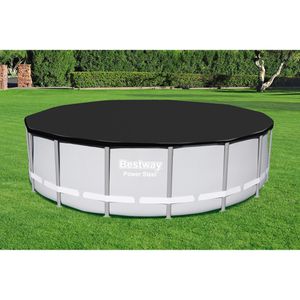 Produktbild für Poolabdeckung Bestway 58249, aus PVC, schwarz, mit Spannseil