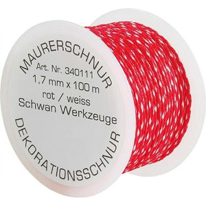 Maurerschnur Schwan 340111, rot/weiß