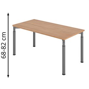 Produktbild für Schreibtisch Hammerbacher Y-Serie, nussbaum / graphit