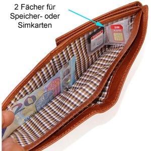 Produktbild für Portemonnaie Almadih P2H-RV, cognac, aus Echt Leder
