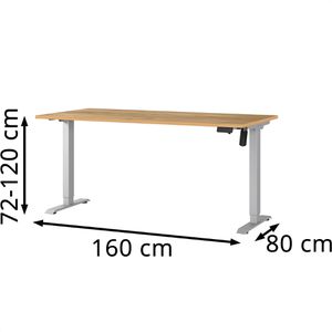 Produktbild für Schreibtisch Germania Profi 3.0, 8024-641, eiche / silber