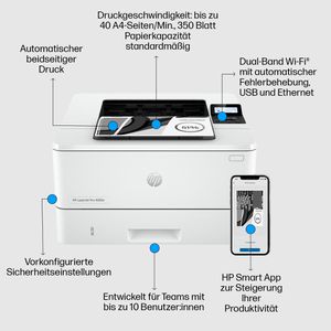 Produktbild für Laserdrucker HP LaserJet Pro 4002dn, s/w