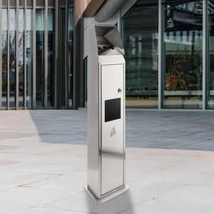 Produktbild für Aschenbecher Böttcher-AG silber, für Outdoor, mit Dach