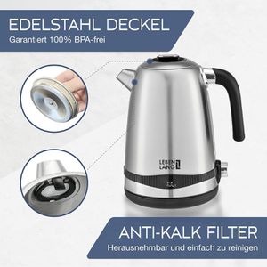 Produktbild für Wasserkocher LEBENLANG LBE2662, silber