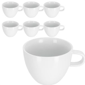 Van-Well Kaffeetassen Java Cappuccino, 290 ml, Porzellan, weiß, 6 Stück , 6 Stück
