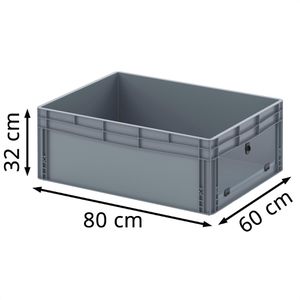 Produktbild für Eurobox AUER EG SKS 86/32 HG, grau, mit Acrylglas-Sichtklappe