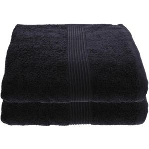 Julie-Julsen Handtuch 80 x 200 cm, Saunatuch, 100% Baumwolle, schwarz, 2 Stück , 2 Stück