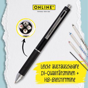Produktbild für Multifunktionsstift Online Multipen 4-in-1 schwarz