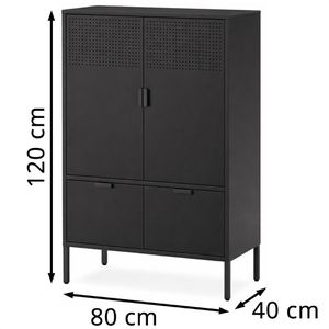 Produktbild für Highboard FlexiSpot CB10B-Hybrid, schwarz aus Metall