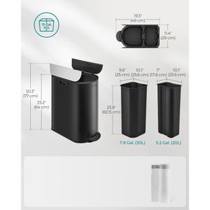 Produktbild für Mülleimer Songmics LTB570B02, tintenschwarz