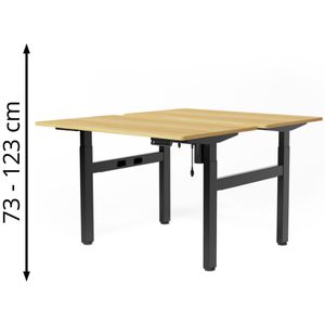 Produktbild für Schreibtisch FlexiSpot EH1B, Doppelarbeitsplatz, ahorn/schwarz