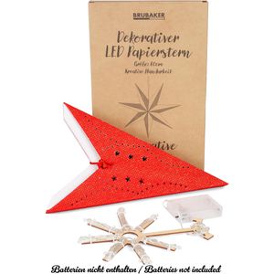Produktbild für Weihnachtsstern BRUBAKER 77701, 3D Stern, rot