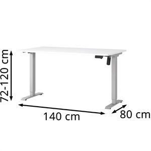 Produktbild für Schreibtisch Germania Profi 3.0, 8023-639, weiß / silber