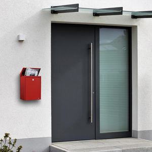 Produktbild für Briefkasten Allux 200, rot, aus Stahl