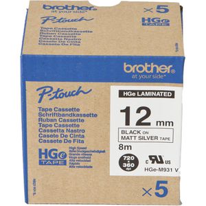 Produktbild für Schriftband Brother HGe-M931V5, 12mm