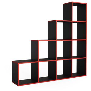 Bücherregal Vicco 84102, schwarz / rot