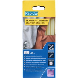 Rapid Heißklebesticks Textil und Leder, gelb, Ø 12mm, Länge 190mm, 48 Sticks