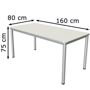 Produktbild für Schreibtisch Kerkmann Prime 11040610, weiß / silber
