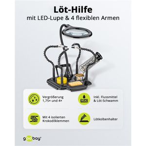 Produktbild für Löthilfe Goobay 76558, mit Lupe