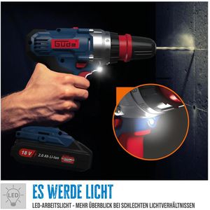 Produktbild für Akku-Bohrschrauber Güde BS 18-0 II, 58524