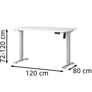 Produktbild für Schreibtisch Germania Profi 3.0, 8022-639, weiß / silber