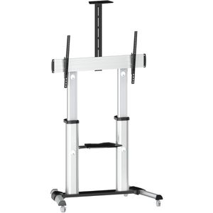 Produktbild für TV-Ständer myWall HP102L, Ablage &amp; Rollen, silber, Metall