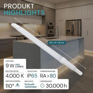 Produktbild für Feuchtraumleuchte Luxula LX200127, LED mit 9 Watt