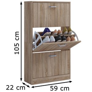 Produktbild für Schuhschrank VCM Sipos L, sonoma eiche